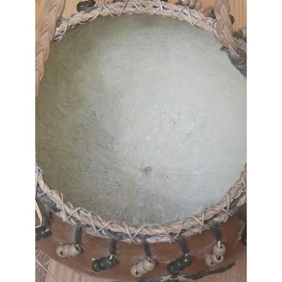 Gourd basket Woven Handle Beaded VTG signed & dated - Picture 7 of 7